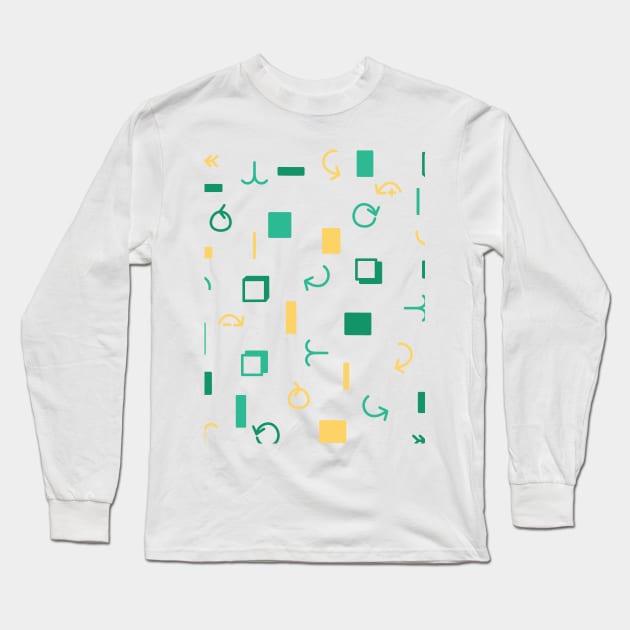 Icon symbol left right arrow square call yellow cream green Long Sleeve T-Shirt by WwsNttb